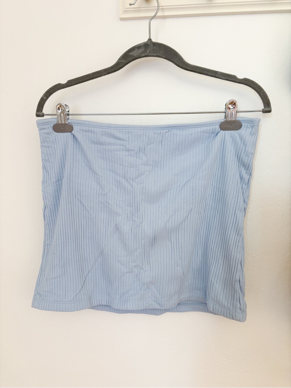 Blue Ribbed Tube Top XL - Picture 2 of 5